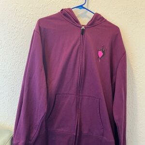 Disney Plum Fleece Hoodie with Pink Trim